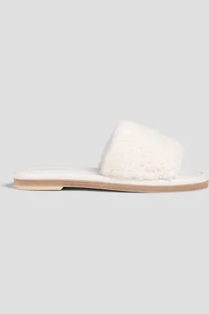 Nicholas Kirkwood 10mm JJ shearling slides - White