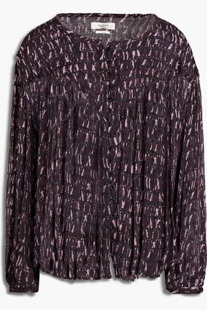 Marant Etoile Tie-dyed crepon blouse - Purple
