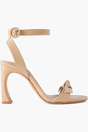 ALEXANDRE BIRMAN Clarita bow-detailed leather sandals - Neutral