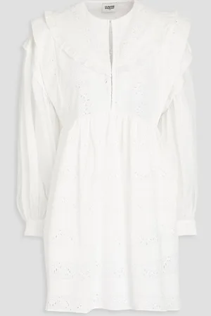 Claudie Pierlot Ruffled broderie anglaise cotton mini dress