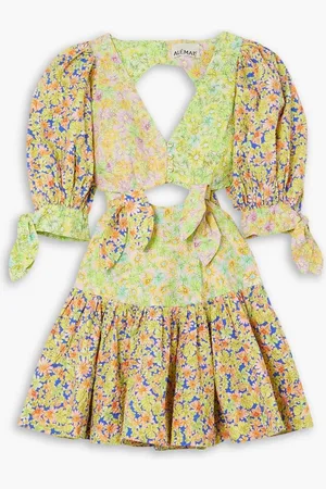 ALÉMAIS Daisy floral-print cutout cotton mini dress