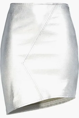 Bash Party asymmetric metallic leather mini skirt - Metallic