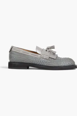 Emporio Armani Tasseled woven leather loafers