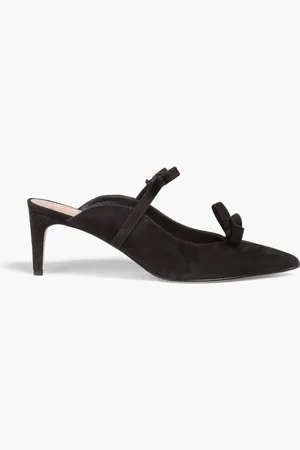 RED(V) Bow-detailed suede mules