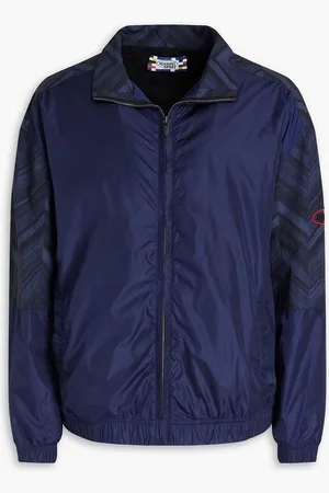 Missoni Printed twill-paneled shell track jacket - Blue