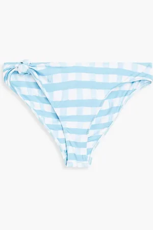 Jacquemus Vichy knotted gingham low-rise bikini briefs - Blue