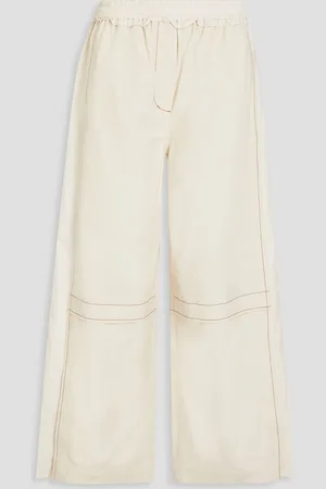 3.1 Phillip Lim Cropped ripstop-paneled cotton-canvas wide-leg pants - White