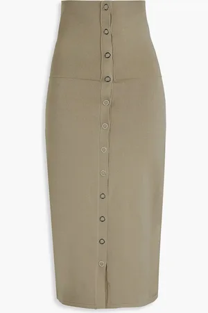 DION LEE Ponte midi skirt - Green