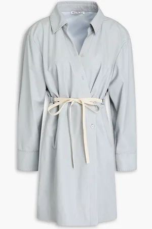Acne Studios Leather mini shirt dress - Blue