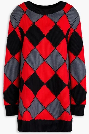 HUISHAN ZHANG Patchwork-effect ribbed wool sweater