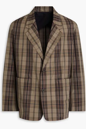 STUDIO NICHOLSON Checked taffeta blazer - Neutral