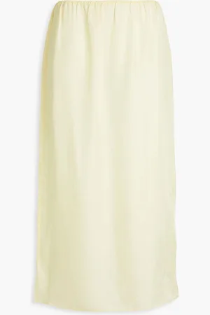 tibi Satin midi skirt - Yellow