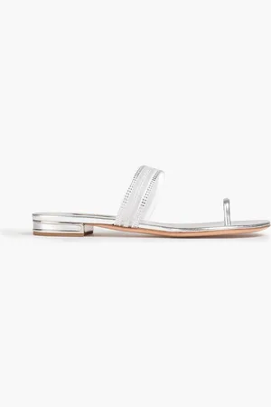 Casadei Venus mirrored-leather sandals - Metallic