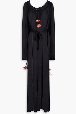 Alanui Pleated crochet-knit maxi dress