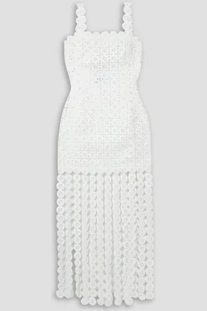 Simkhai Jaycee fringed crochet knit-effect mesh dress