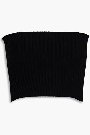 Chloé Strapless ribbed wool-blend bra top