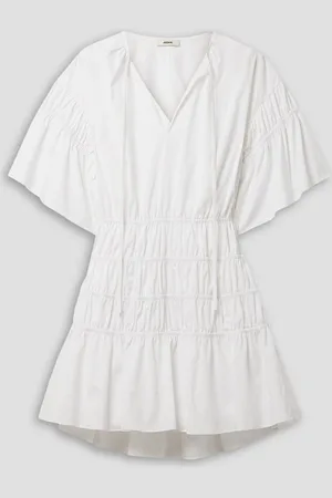 Jason Wu Cutout ruched cotton-blend poplin mini dress
