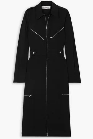 Victoria Beckham Zip-detailed crepe midi shirt dress