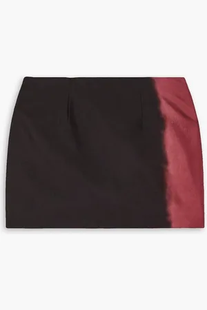 16Arlington Haile two-tone satin-twill mini skirt - Gray