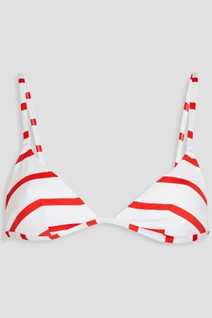 Solid Striped triangle bikini top