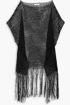 Lafayette 148 Fringed crocheted cotton sweater