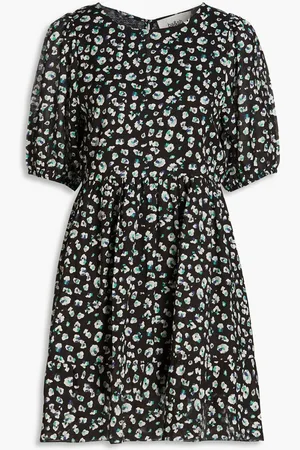 Bash Beth printed cotton-blend voile mini dress