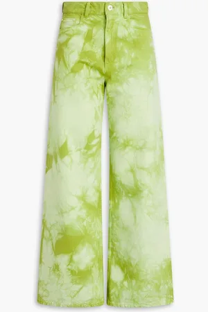 Wandler Magnolia tie-dyed high-rise wide-leg jeans - Green