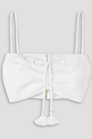 Cara Cara Maidstone cropped shirred linen top