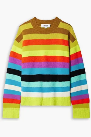Christopher John Rogers Striped cotton-blend and bouclé sweater