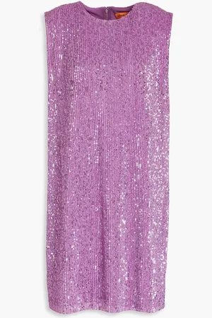 STINE GOYA Sequined lamé-jersey tunic - Purple