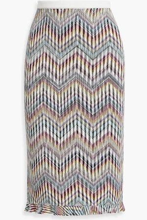 Missoni Ruffled crochet-knit cotton-blend skirt