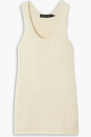 Proenza Schouler Frayed cotton-blend tank - White