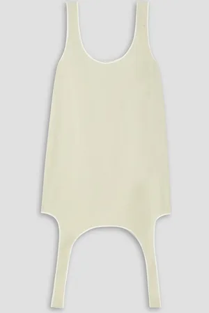 Gauchere Asymmetric crepe de chine dress - White
