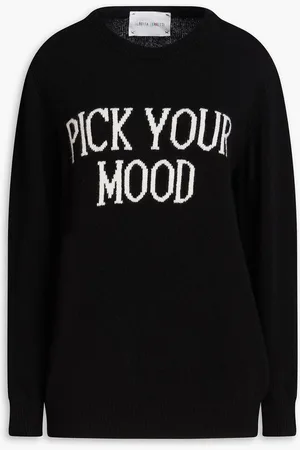 Alberta Ferretti Intarsia wool and cashmere-blend sweater