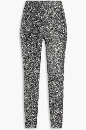 Michael Kors Sequined mesh leggings - Metallic