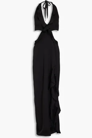 Nicholas Cutout silk-blend crepe de chine halterneck maxi dress