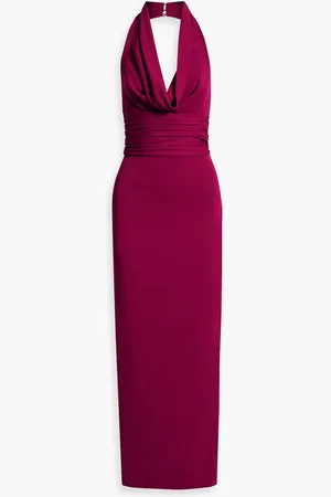 Nicholas Draped jersey halterneck gown - Purple