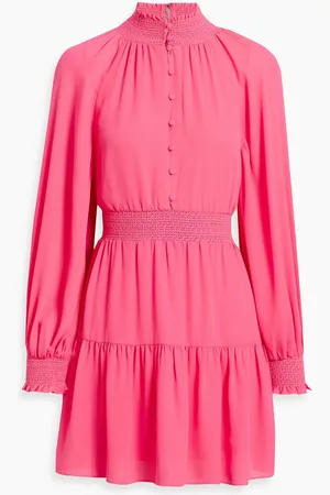 ALICE+OLIVIA Alice Olivia - Lavina tiered smocked crepe mini dress