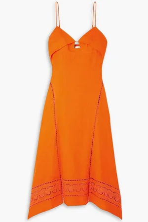 Simkhai Valeria broderie anglaise linen-blend midi dress