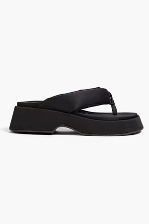 Ganni Padded satin platform sandals