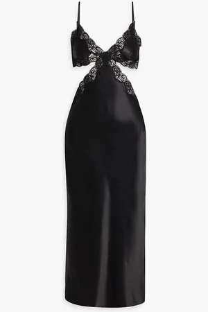 Alexander Wang Lace-trimmed silk-satin midi dress