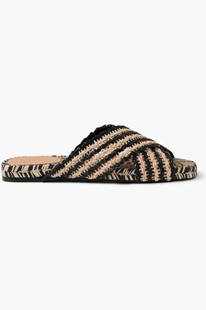 Castaner Pat two-tone raffia slides