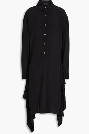 THEORY Draped cady shirt dress