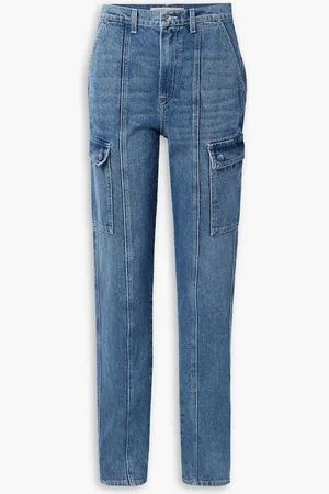GRLFRND Harper high-rise straight-leg jeans - Blue