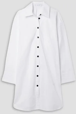 Proenza Schouler Cutout cotton-blend poplin mini shirt dress