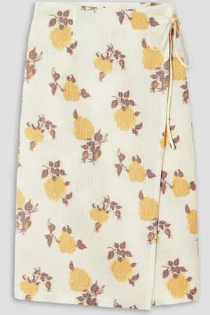 Ioannes Romeo floral-jacquard midi wrap skirt - White