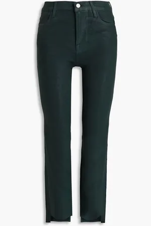 Frame Le High Straight cropped high-rise straight-leg jeans - Green