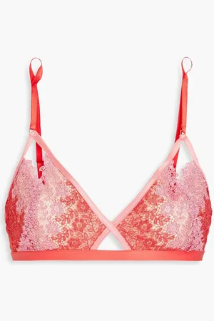 Cosabella Veneto two-tone corded lace and stretch-jersey triangle bra