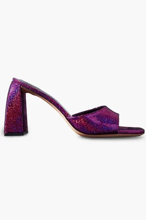 By Far Michele metallic leather mules - Pink