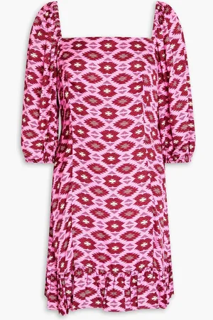 Sachin & Babi Natalia pleated printed jacquard mini dress